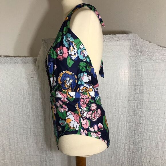 Modcloth NWOT Floral Plunge Swimsuit Size Large - Picture 3 of 9